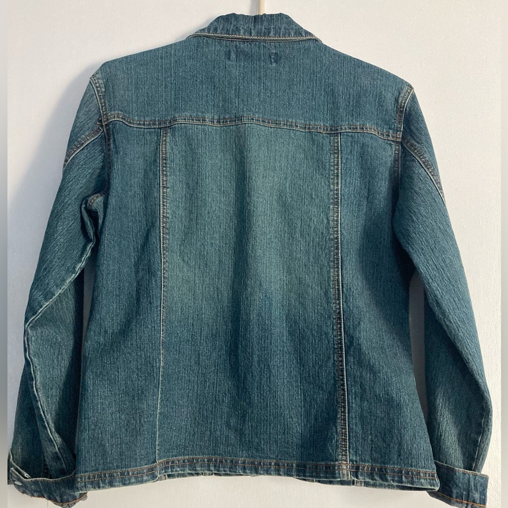 Cosmopolitan womens SZ M blue jean Floral Embroidered Jacket Vintage Beautiful - Picture 7 of 12